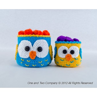 Owl Baskets - 2 sizes - Crochet Pattern