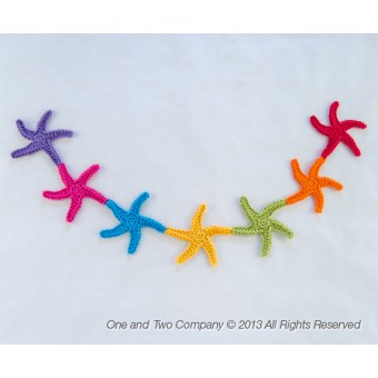 Garland of Colorful Starfishes Crochet Pattern