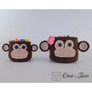 Monkey Baskets - 2 sizes - Crochet Pattern