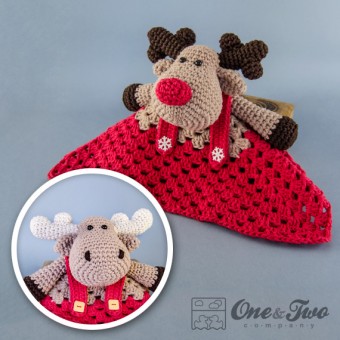 Reindeer and Moose Security Blanket Crochet Pattern