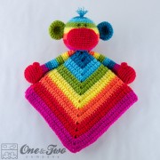 Rainbow Sock Monkey Security Blanket Crochet Pattern