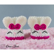 Olivia the Bunny Booties Pack - Baby, Toddler and Child sizes crochet patterns