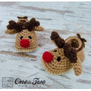 Reindeer Booties Pack - Baby, Toddler and Child sizes crochet patterns