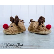 Reindeer Booties - Baby Sizes - Crochet Pattern