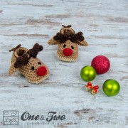 Reindeer Booties - Baby Sizes - Crochet Pattern