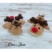 Reindeer Booties - Baby Sizes - Crochet Pattern