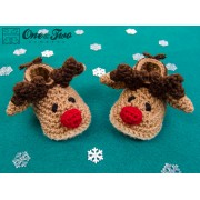 Reindeer Booties - Baby Sizes - Crochet Pattern