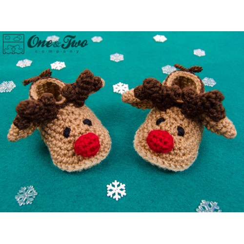 reindeer baby booties