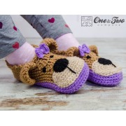 Teddy Bear Booties - Child Sizes - Crochet Pattern