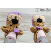 Teddy Bear Booties - Child Sizes - Crochet Pattern