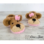 Teddy Bear Booties - Toddler Sizes - Crochet Pattern