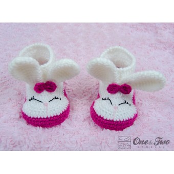Olivia the Bunny Booties - Child Sizes - Crochet Pattern