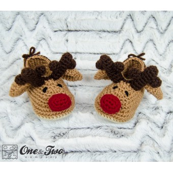 Reindeer Booties - Toddler Sizes - Crochet Pattern