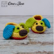 Scrappy the Happy Puppy Slippers - Baby Sizes - Crochet Pattern