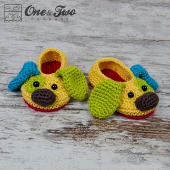 Scrappy the Happy Puppy Slippers - Toddler Sizes - Crochet Pattern