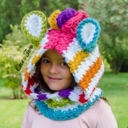Rainbow Zebra Hood Crochet Pattern