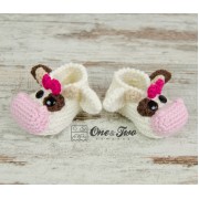 Doris the Cow Booties - Baby Sizes - Crochet Pattern