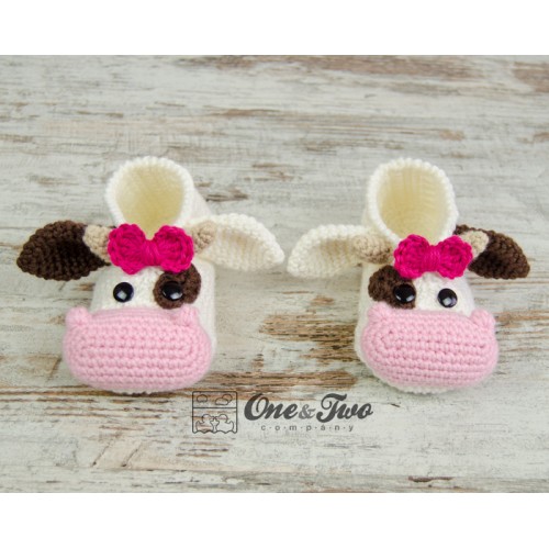 cow pattern booties