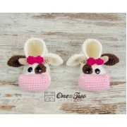 Doris the Cow Booties - Toddler Sizes - Crochet Pattern