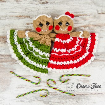 Nut and Meg Gingerbread Security Blanket Crochet Pattern