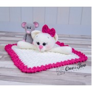 Kissie the Kitty and Skip the Little Mouse Security Blanket Crochet Pattern - English, Dutch, German