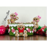Gingerbread Christmas Basket Crochet Pattern