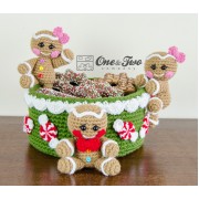 Gingerbread Christmas Basket Crochet Pattern