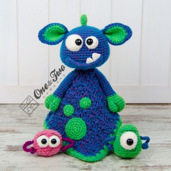 Mel the Monster and Friends Security Blanket Crochet Pattern