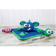 Mel the Monster and Friends Security Blanket Crochet Pattern