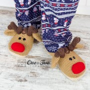 Reindeer Booties - Adult Sizes - Crochet Pattern