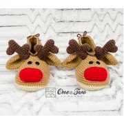 Reindeer Booties - Adult Sizes - Crochet Pattern