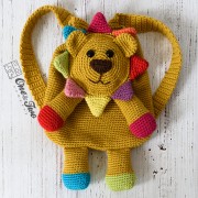 Logan the Lion Backpack Crochet Pattern - English, Dutch, German