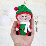 Christmas Ornaments: Snowman, Gingerbread and Santa's Helper Crochet Pattern - English, Dutch, German