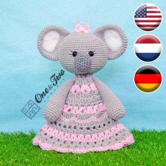Kira the Koala Security Blanket Crochet Pattern - English, Dutch, German