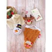 Christmas Folding Shopping Bags Crochet Pattern - English, Dutch, German, Spanish, French