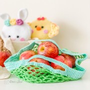 Spring Folding Shopping Bags Crochet Pattern - English, Dutch, German, Spanish, French