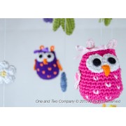 Owls and Flowers Mobile Phototutorial Crochet Pattern