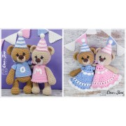 Mia and Owen the Birthday Bears Lovey and Amigurumi Crochet Patterns Pack