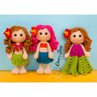 Mya the Hawaiian Girl Lovey and Amigurumi Crochet Patterns Pack