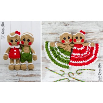 Nut and Meg Gingerbread Lovey and Amigurumi Crochet Patterns Pack