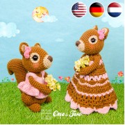 Suki the Squirrel Lovey and Amigurumi Crochet Patterns Pack - English, Dutch, German