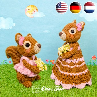Suki the Squirrel Lovey and Amigurumi Crochet Patterns Pack - English, Dutch, German